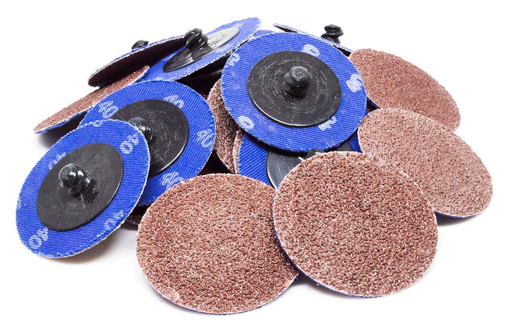 BENCHMARK ABRASIVES, BRAND, CATEGORY, QUICK CHANGE DISCS, Benchmark Abrasives 2 Inch Sanding Discs Quick Change Aluminum Oxide - Sanding Discs, Drill & Die Grinder Sanding Disc - Deburring Polishing Rust Remover for Metal Paint Stripper (25 Pack), 50 Grit