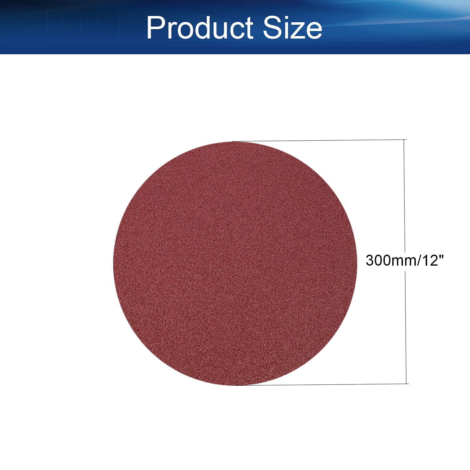 BETTOMSHIN, BRAND, CATEGORY, PSA DISCS, Bettomshin 12-inch PSA Sanding Discs,40 Grits Self Stick Adhesive Back Aluminum Oxide Sandpaper 5pcs