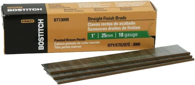 BOSTITCH, BRAD NAILS, BRAND, CATEGORY, Bostitch - Brads Brad 18 Ga. 1" 25Mm Brown 3000 Per Box: 688-Bt1309B - brad 18 ga. 1" 25mm brown 3000 per box