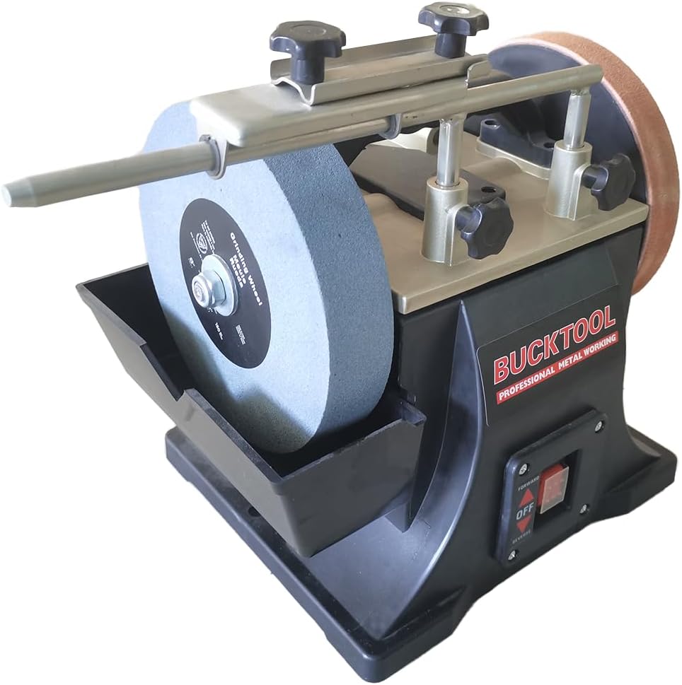 BRAND, BUCKTOOL, CATEGORY, SHARPENING STONES, Bucktool 8-Inch Two-Direction Water Cooled Wet and Dry Sharpener SCM8080