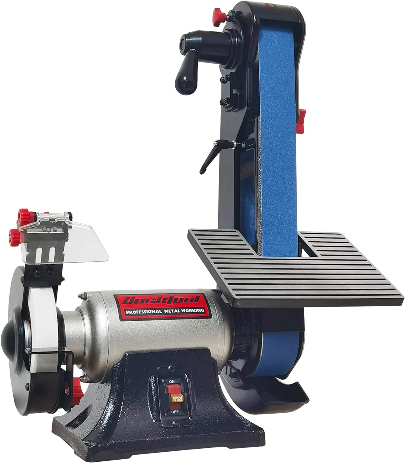 BELT SANDERS, BRAND, BUCKTOOL, CATEGORY, Bucktool Combo 2" x 42" Belt Sander 6" Bench Grinder, Knife Sharpener with Large Work Table BG2600 Upgraded Model