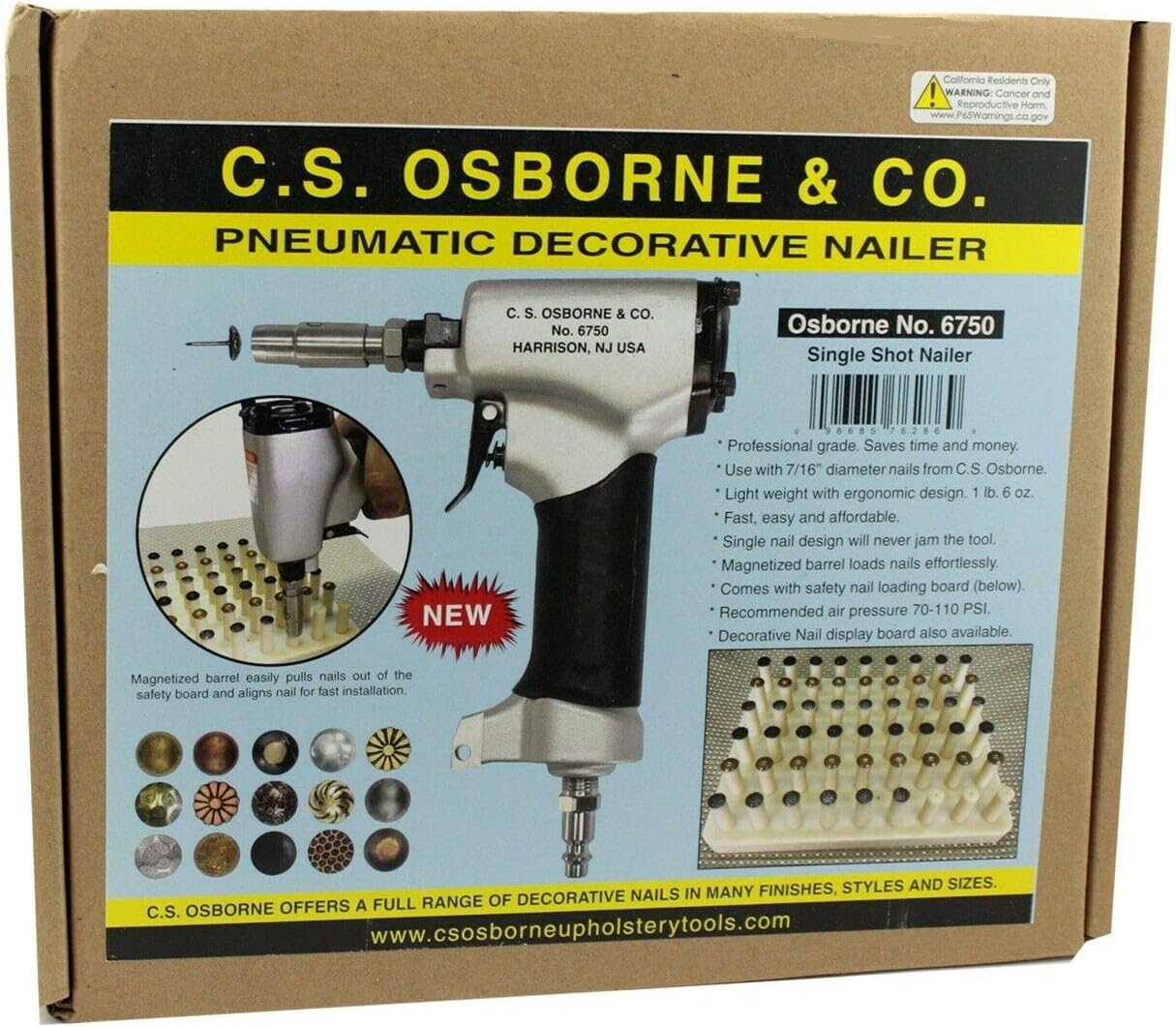 BRAD NAILERS, BRAND, C.S. OSBORNE, CATEGORY, C.S. Osborne Pneumatic Decorative Nailer #6750 Decorative Nail Gun