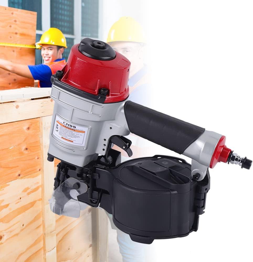 BRAD NAILERS, BRAND, CATEGORY, PIAOCAIYIN, CN55 Siding Nail Gun, Portable Industrial Air Nailer Coil Nailer, Pneumatic Siding Nailer, 25-57mm Nail Length, Handheld Air Nail Gun Tool for Wooden Packaging, Houses Fence