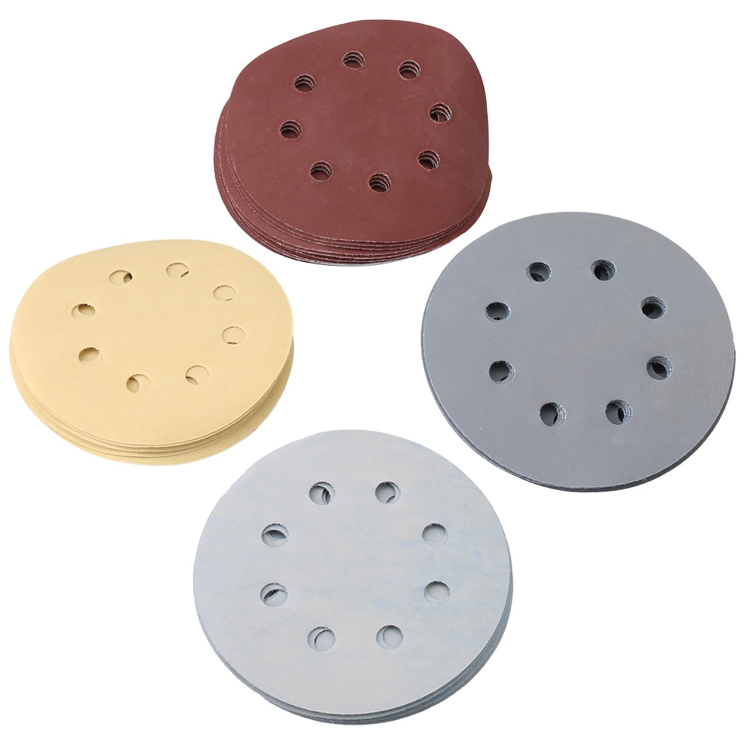 BRAND, CATEGORY, CNBTR, HOOK & LOOP DISCS, CNBTR Round Sanding Discs Hook Loop Sandpaper 1500# 2000# 3000# 5000# 7000# Sander for Polishing Parts Pack of 50