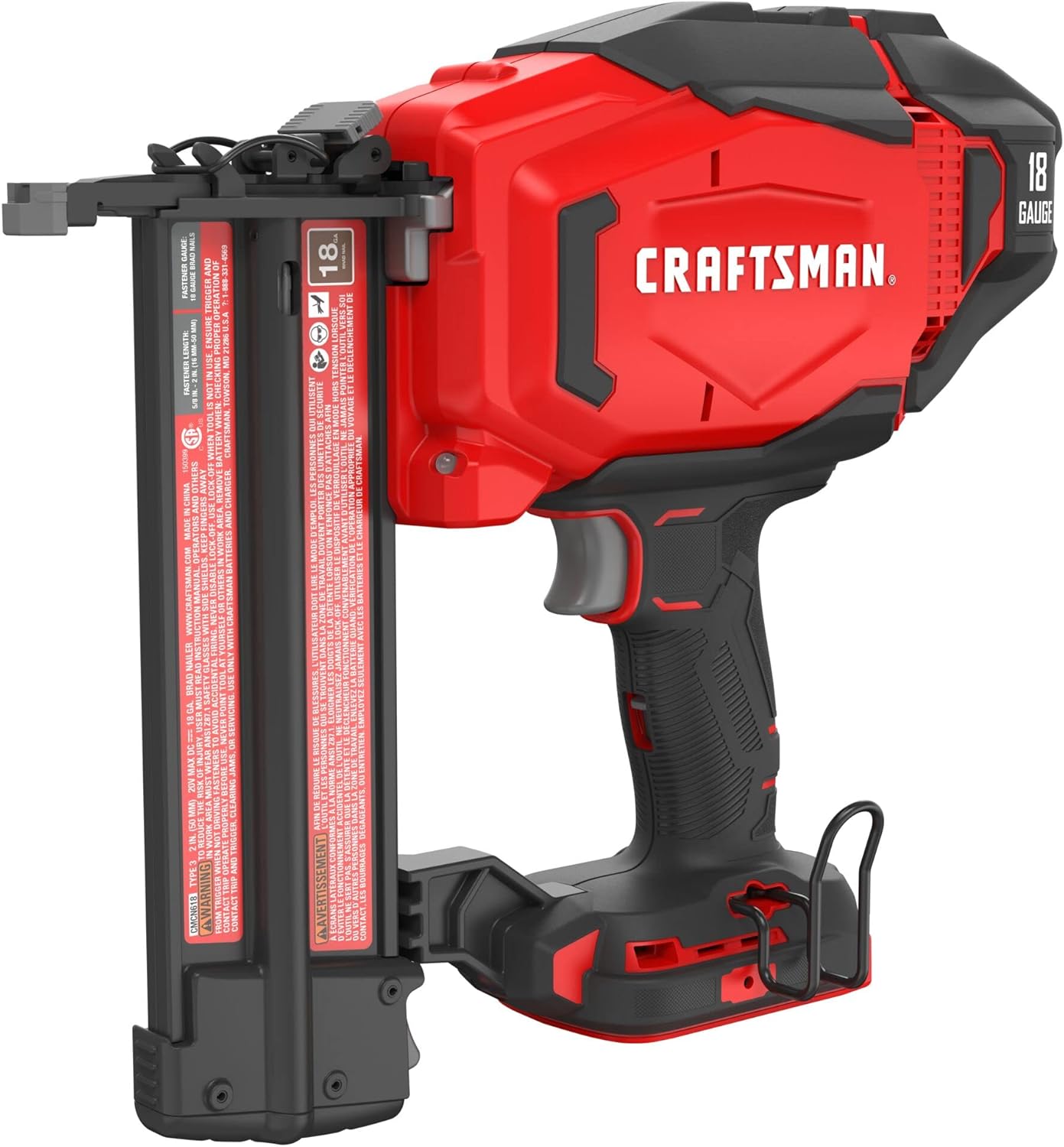 BRAD NAILERS, BRAND, CATEGORY, CRAFTSMAN, CRAFTSMAN V20 Brad Nailer, 18GA, Cordless, Bare Tool Only (CMCN618B)