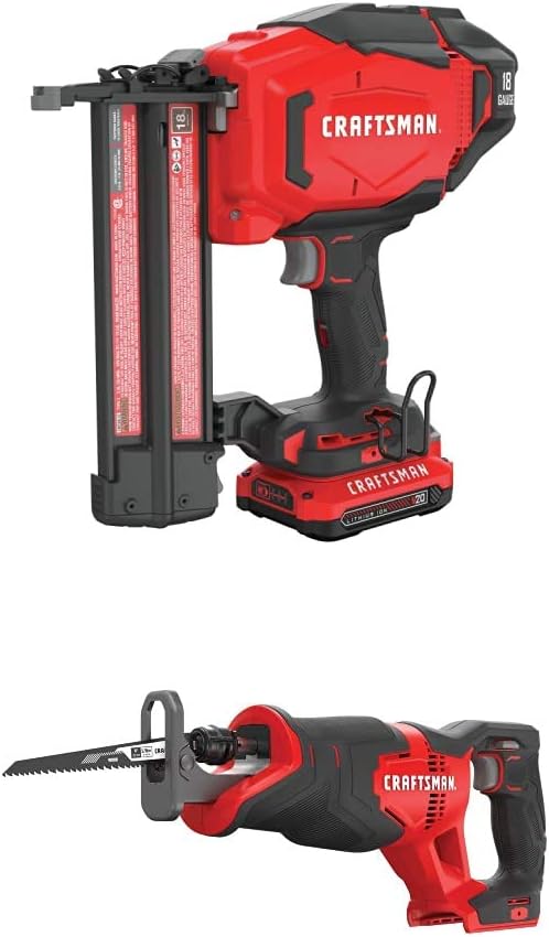 BRAD NAILERS, BRAND, CATEGORY, CRAFTSMAN, CRAFTSMAN V20 Cordless Finish Nailer Kit, 18GA with Brad Nails Project Pack (CMCN618C1 & CMBN18PP)