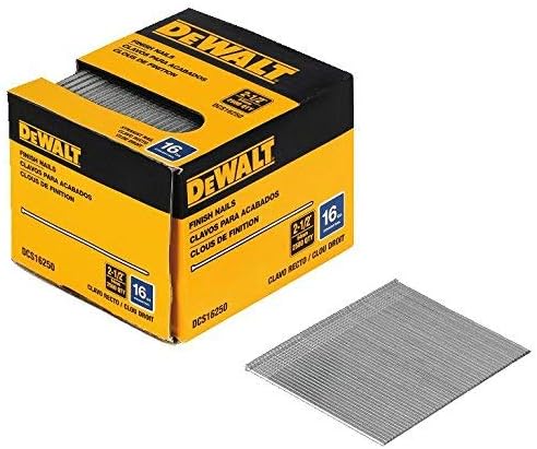 BRAND, CATEGORY, DEWALT, FINISH NAILS, DEWALT DCS16250 2-1/2-Inch by 16 Gauge Finish Nail. Sold as 3 Pack, 7500 Pieces Total