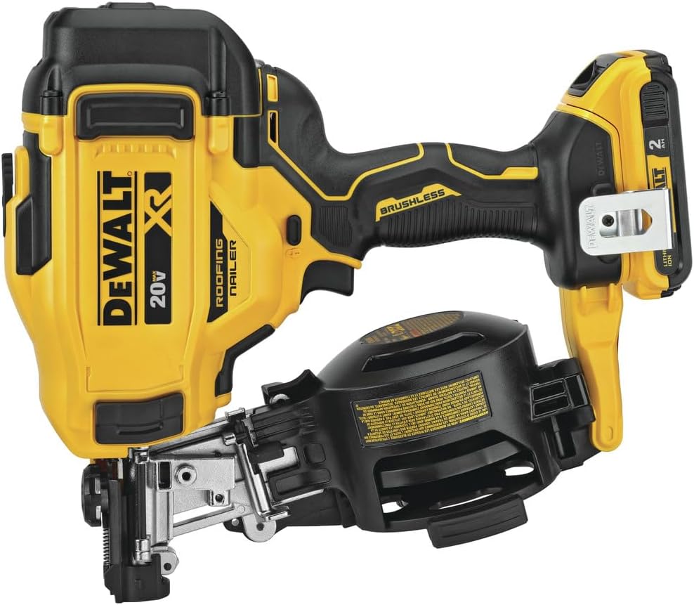 BRAND, CATEGORY, DEWALT, ROOFING NAILERS, DeWALT DCN45RND1 20V 15 Degrees Lithium-Ion Cordless Coil Roofing Nailer Kit