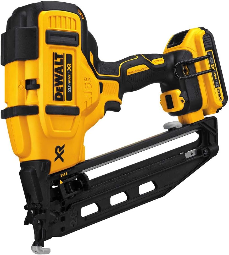 BRAND, CATEGORY, IMPACT DRIVERS, RENEWED, Dewalt DCN660D1R 20V MAX 2.0 Ah Cordless Lithium-Ion 16 Gauge 2-1/2 in. 20 Degree Angled Finish Nailer Kit (Renewed)