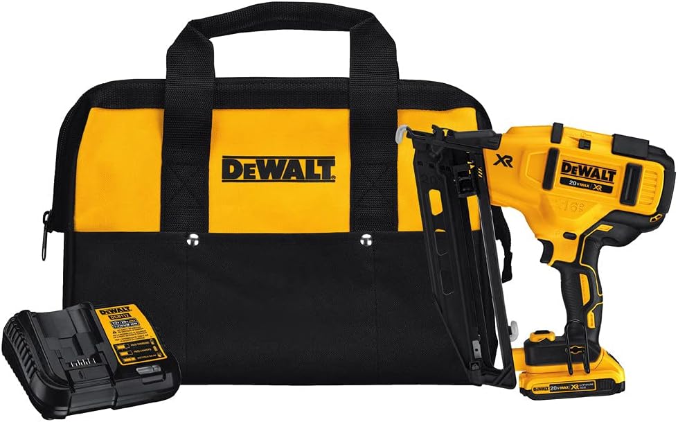 BRAND, CATEGORY, IMPACT DRIVERS, RENEWED, Dewalt DCN660D1R 20V MAX 2.0 Ah Cordless Lithium-Ion 16 Gauge 2-1/2 in. 20 Degree Angled Finish Nailer Kit (Renewed)