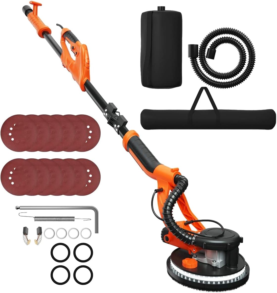 BRAND, CATEGORY, DISC SANDERS, ERGOMASTER, ERGOMASTER 750W Drywall Sander, Variable Speed Electric Wall Sander With Vacuum System, LED Lights, 12 Sanding Disks & Carrying Bag (Foldable)