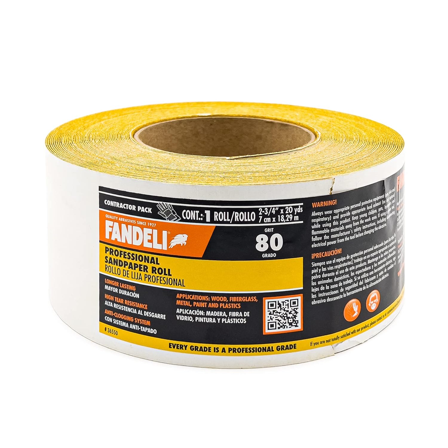 BRAND, CATEGORY, FANDELI, SANDING SHEETS, Fandeli | Long Lasting Sandpaper Roll | Ideal for Sanding Wood | Self-Adhesive Continuous Sheet (80 Grit)