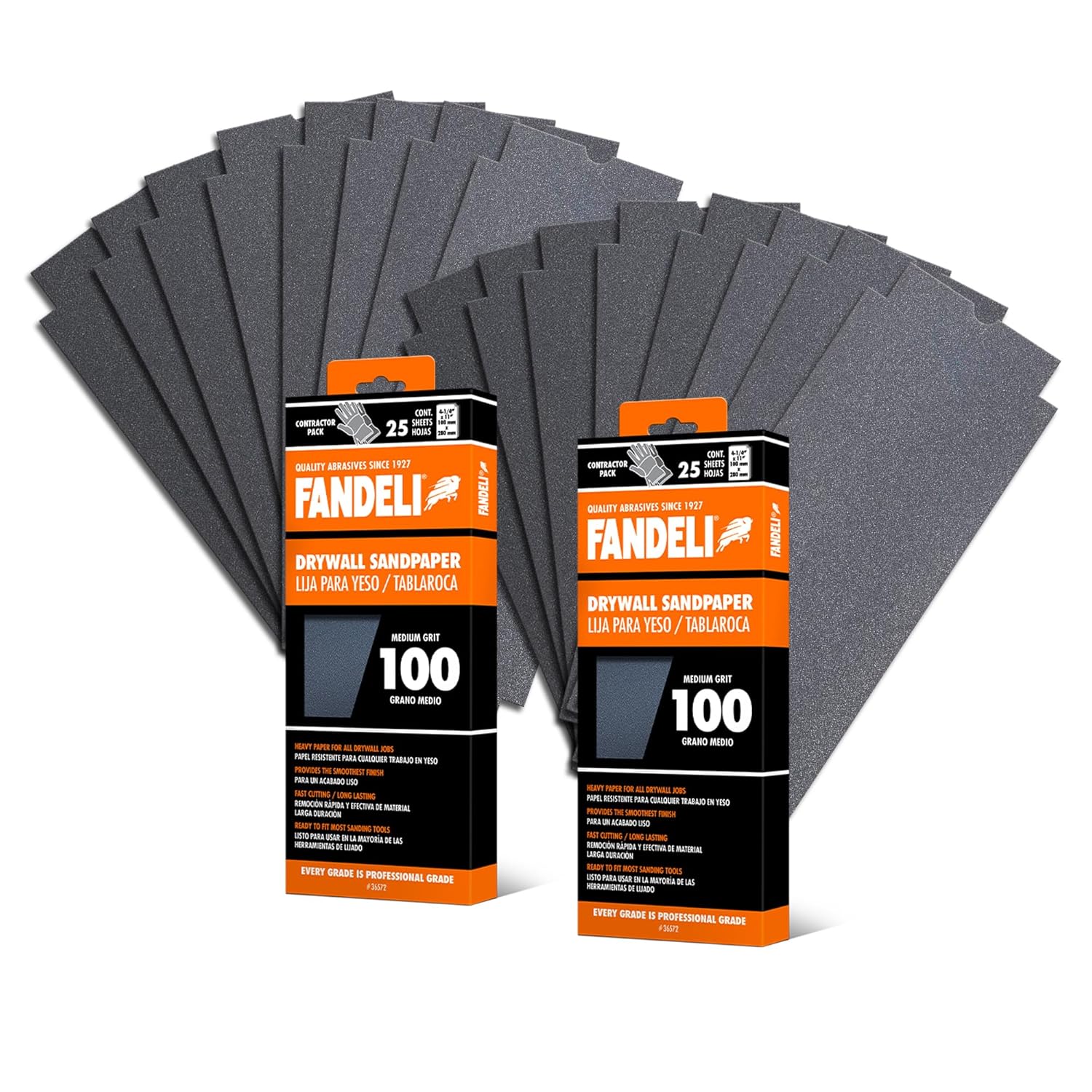 BRAND, CATEGORY, FANDELI, SANDING SHEETS, Fandeli | Multi-Purpose Sanding Paper | Grit 150 | 50 Sheets of 4-1/4'' x 11'' | Perfect for Sanding Drywall | Hand Sanding | Orbital Sanders | Sandpaper Sheets | Sandpaper Grit.