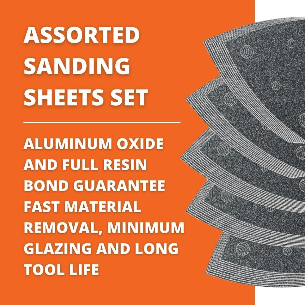 BRAND, CATEGORY, FEIN, SANDING SHEETS, Fein Assorted Sanding Sheet Set for Universal Use from Coarse to Fine Grinding on Almost Any Material - 3-1/8" Edge Length, Hook and Loop Attachment, 50-Pack - 63717109035