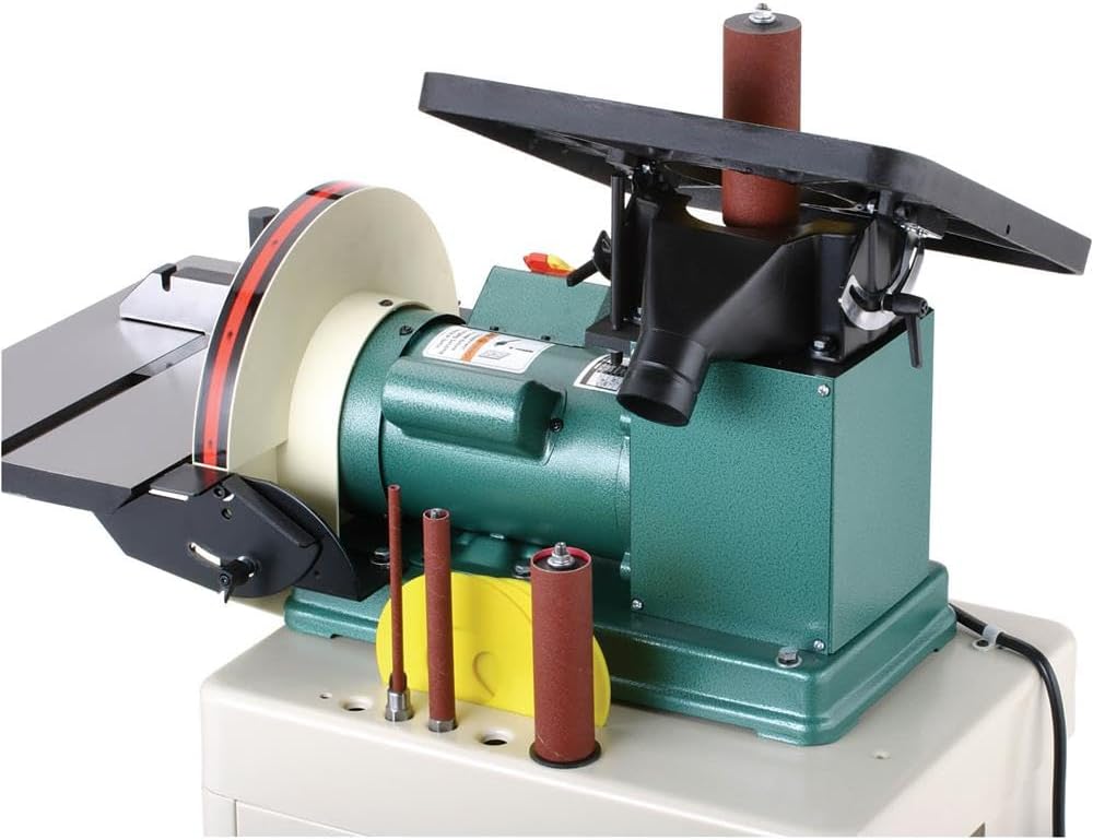 BRAND, CATEGORY, GRIZZLY INDUSTRIAL, SPINDLE SANDERS, Grizzly Industrial G0529-1 HP Oscillating Spindle/12" Disc Sander