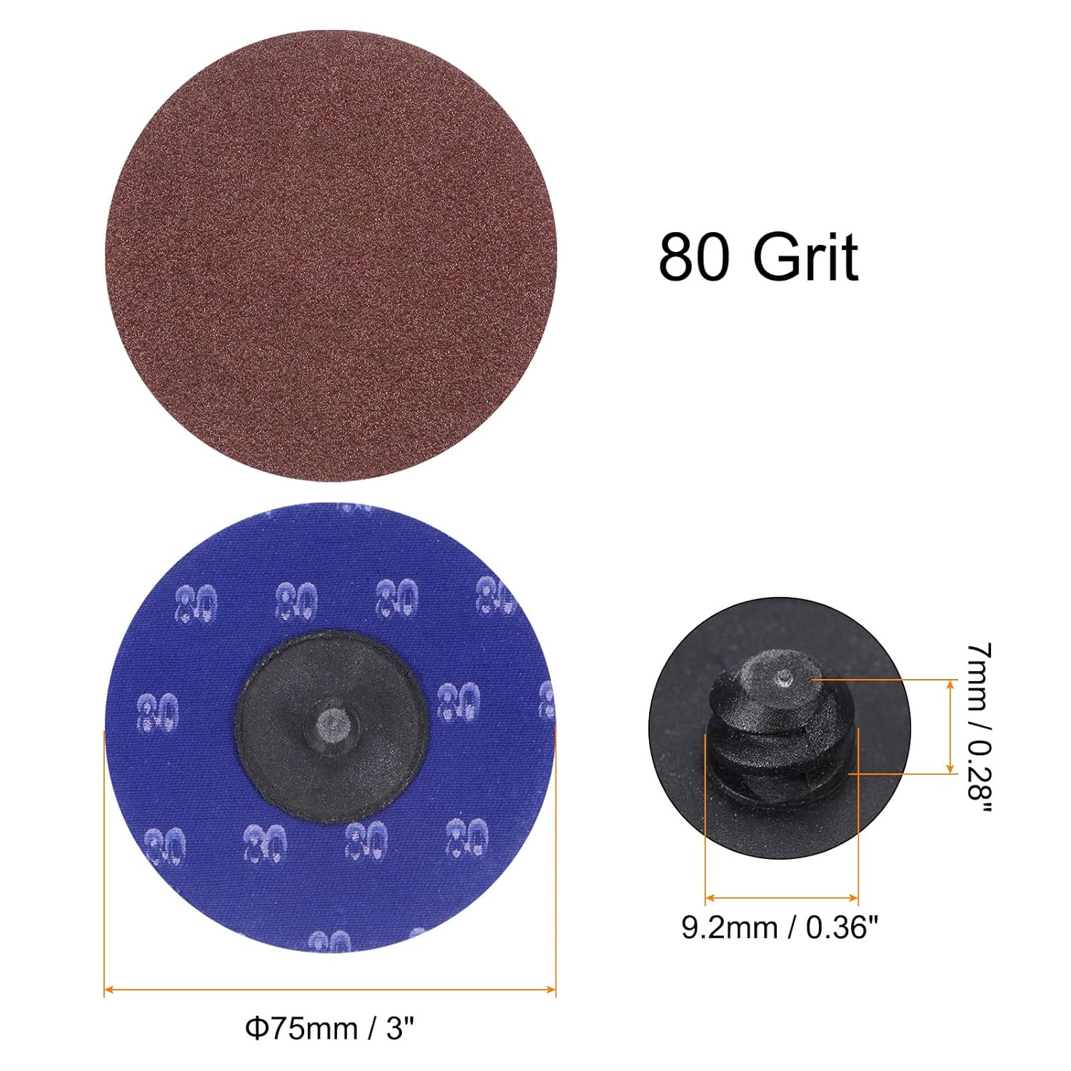 BRAND, CATEGORY, HARFINGTON, QUICK CHANGE DISCS, HARFINGTON 25pcs Quick Change Sanding Discs 3" 120 Grit R-Type Roll Lock Aluminum Oxide Conditioning Disc Sandpaper for Die Grinder Grinding Fast Cutting, Red Brown