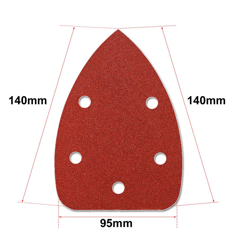 BRAND, CATEGORY, HIFROM, HOOK & LOOP DISCS, HIFROM 65pcs Mouse Sander Pads Sanding Sheets Aluminum Oxide Hook & Loop 140mm 5 Hole 120 Grits Sanding Paper