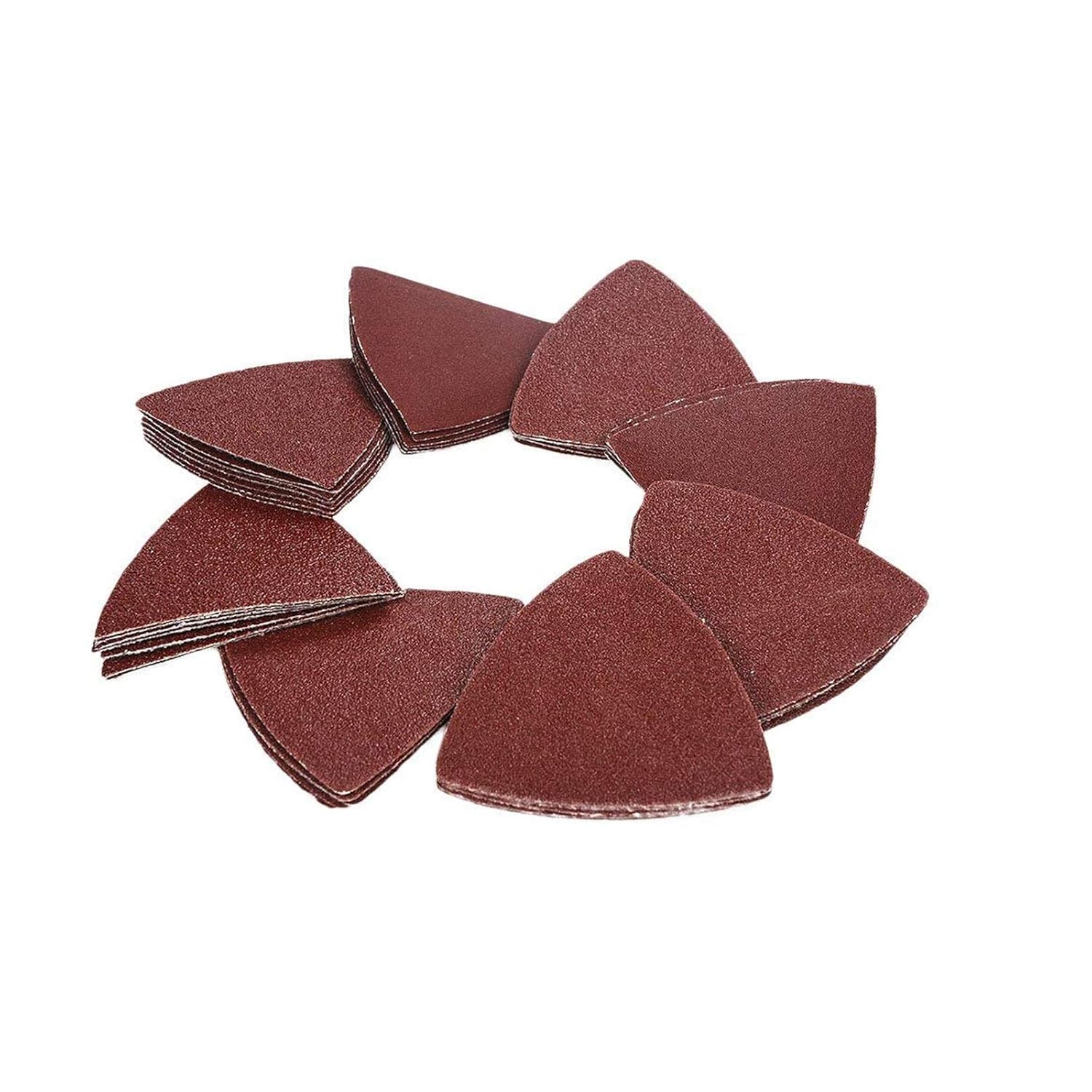 BRAND, CATEGORY, HIFROM, SANDING SHEETS, HIFROM Triangular Aluminum Oxide Abrasive Sandpaper NO Hole Hook and Loop Sanding Sheets Assorted 40 60 80 100 120 180 240 320 400 800 Grits 8x8x8CM (100-Pack)