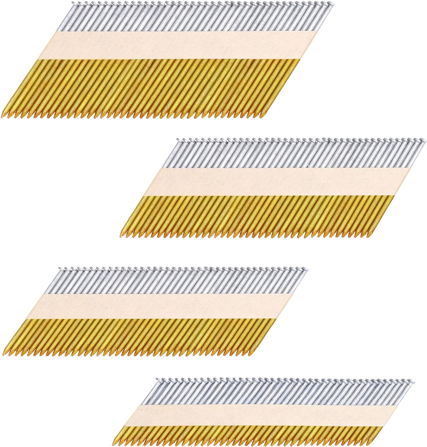 BRAND, CATEGORY, FRAMING NAILS, HW HAMWOO, HW HAMWOO 34°Framing Nails,D Head Nail Pack,960-Pack (2"- 240Pcs,2-1/2"- 240Pcs,3"- 240Pcs, 3-1/2"- 240Pcs),Hot Dipped Galvanized Paper Tape Strip Nails,Ring Shank,for 30 to 34 Degree Framing Nailer