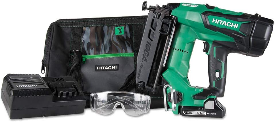 BRAND, CATEGORY, FINISH NAILERS, HITACHI, Hitachi NT1865DM 18V Cordless Straight Finish Nailer, Brushless Motor, 16 Gauge, 1" to 2-1/2" Nails, Compact 3.0 Ah Lithium Ion Battery, Zero Ramp-Up Time, Lifetime Tool Warranty