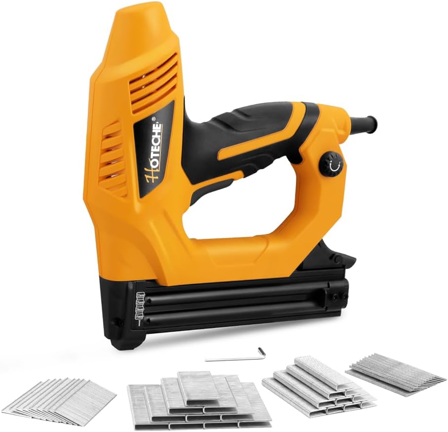 BRAD NAILERS, BRAND, CATEGORY, HOTECHE, Hoteche 18GA 2-in-1 Electric Brad Nailer/Stapler with 2000Pcs Brad Nails/Staples & Staple Remover Combo for Home Upholstery and Woodworking