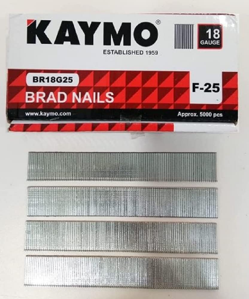 BRAD NAILS, BRAND, CATEGORY, KAYMO, Kaymo BR18G40 18 Gauge Brad Nails F-40mm, Galvanized Finish Nails, (5000 Pieces)