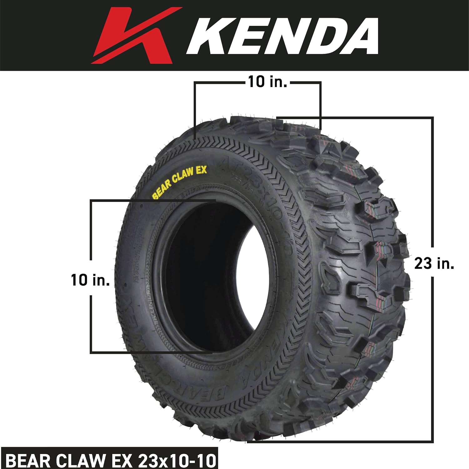 BRAND, CATEGORY, KENDA, TRAIL, Kenda Bear Claw EX 23x10-10 ATV 6 PLY Tire (2 Pack)