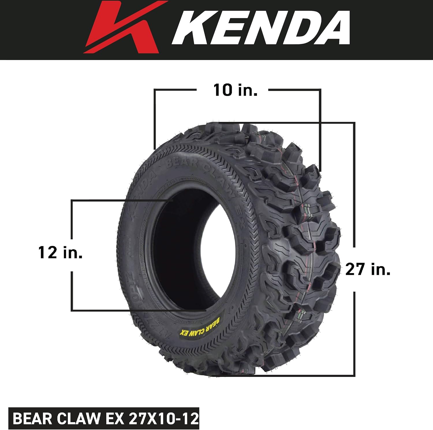 BRAND, CATEGORY, KENDA, TRAIL, Kenda Bear Claw EX 26x10-12 ATV 6 PLY Tire (2 Pack)