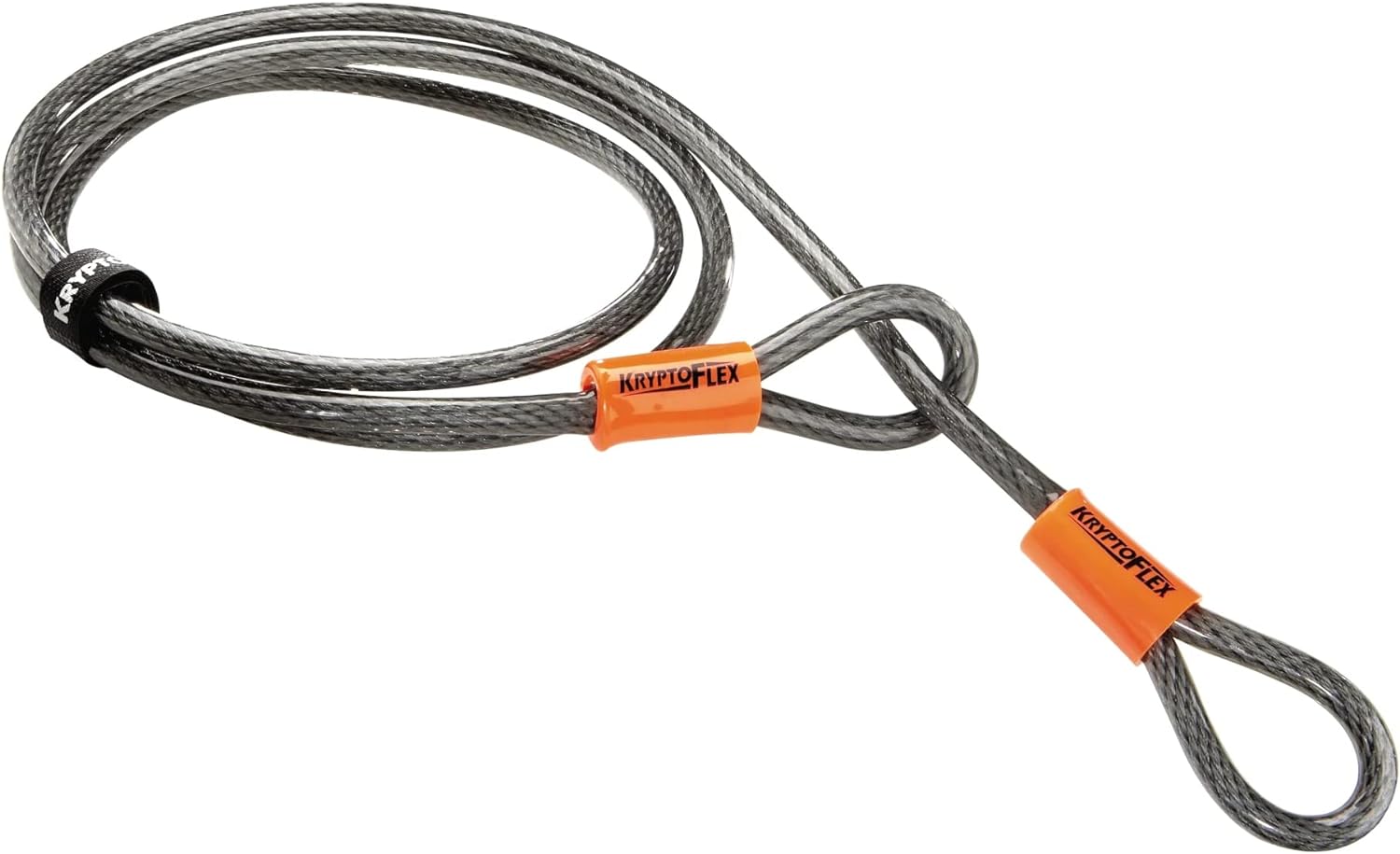 BRAND, CABLE LOCKS, CATEGORY, KRYPTONITE, Kryptonite KryptoFlex Security Cable, 2.6FT/4FT/7FT/30FT Long Braided Steel Flex Bike Lock Anti-Theft Cable with Looped Ends for Outdoor Equipment, U-Lock and Padlock, 5mm-10mm Thick,Grey/Orange