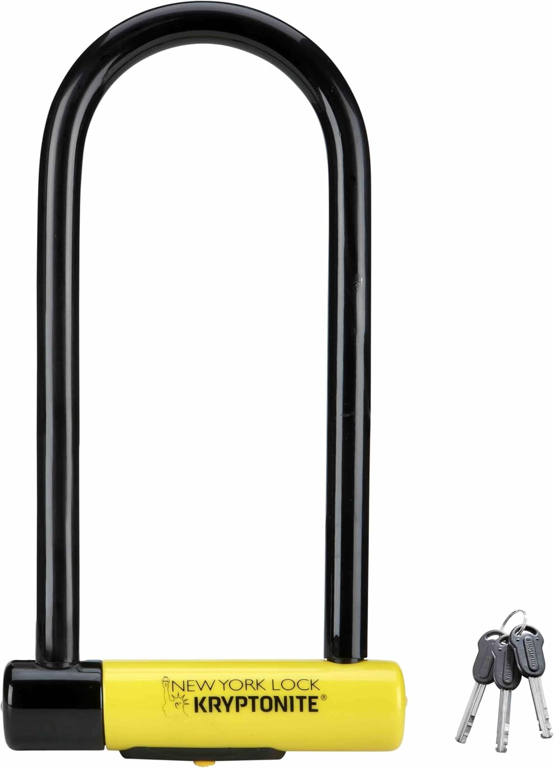 BRAND, CATEGORY, KRYPTONITE, U-LOCKS, Kryptonite New York LS Bike U-Lock, Heavy Duty Anti-Theft Security Bicycle Lock Sold Secure Gold, 16mm Long Shackle with Keys, Ultimate Security Lock for Bicycles E-Bikes Scooters