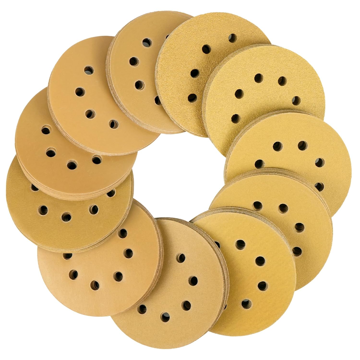 BRAND, CATEGORY, HOOK & LOOP DISCS, LOTFANCY, LotFancy Sanding Disc 5 Inch 8 Hole, 110PCS, 60 80 120 150 180 220 320 400 600 800 1000 Grit Sandpaper Assortment, Hook and Loop Sand Paper, Random Orbital Sander Pads