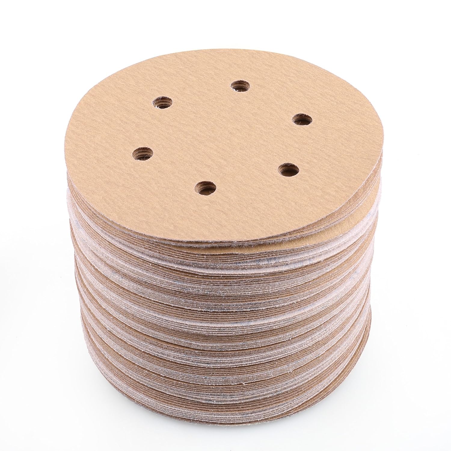 BRAND, CATEGORY, HOOK & LOOP DISCS, LOTFANCY, LotFancy Sanding Discs, 100PCS 80 Grit 6 Inch 6 Holes Sandpaper, Random Orbital Sander Sandpaper, Hook and Loop Sand Paper