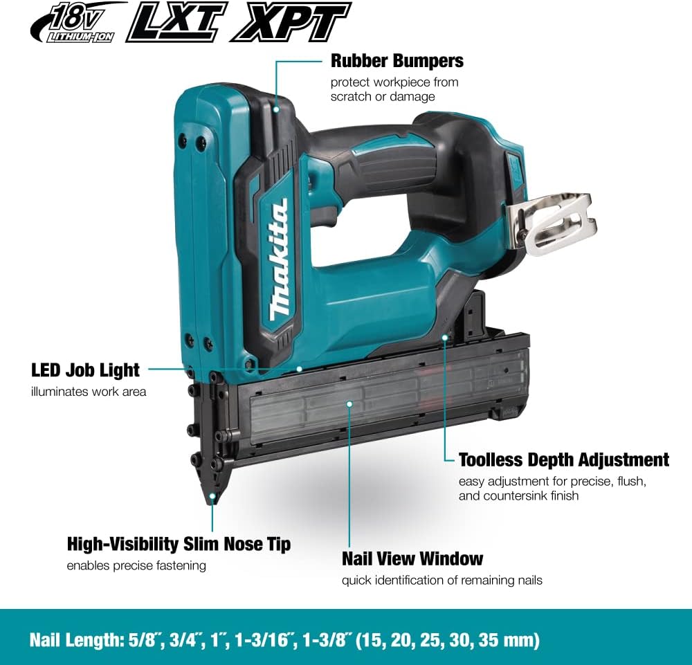 BRAND, CATEGORY, FINISH NAILERS, MAKITA, MAKITA DFN350Z Nailer 18GA 18V LXT Multicolor