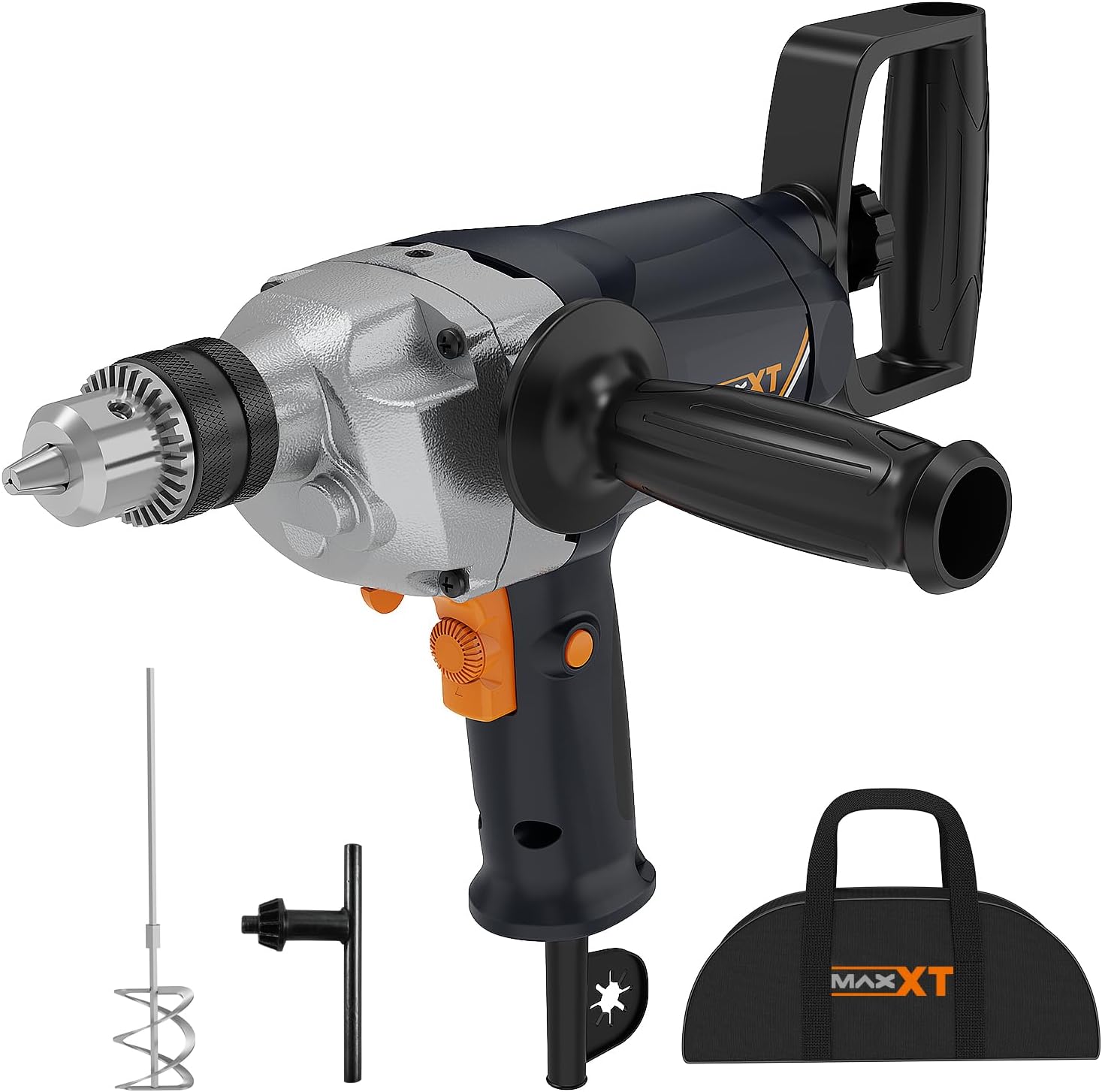 BRAND, CATEGORY, CONCRETE MIXERS, MAXXT, MAXXT Drill Mixer Set with Spade Handle 1/2 inch Electric Corded Mixing Drill Machine 9A Motor Concrete Mud Mixer