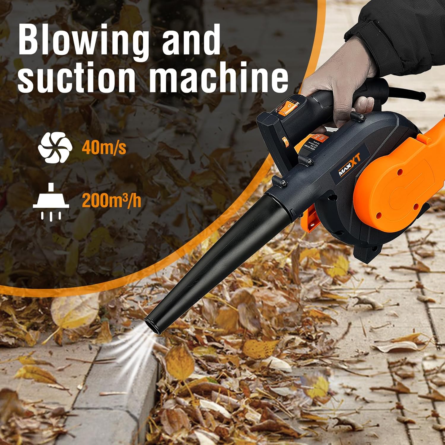 BRAND, CATEGORY, LEAF BLOWERS, MAXXT, MAXXT Electric Vacuum Cleaner Leaf Blower 2-in-1 700W Turbine Handheld Electric Lightweight Vacuum for Drywall Sander Blowing Leaves and Snow