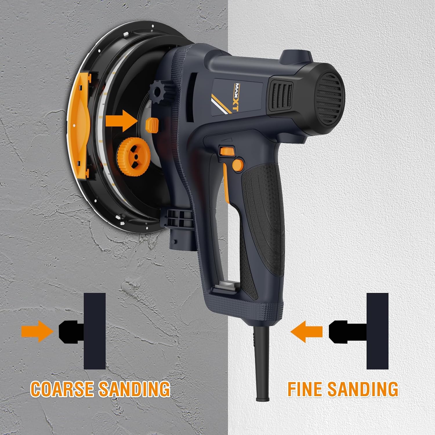 BRAND, CATEGORY, DISC SANDERS, MAXXT, MAXXT Handheld Drywall Sander 810W, Electric Sander for Walls,Rough and fine Sanding, 1500-2800RPM Variable Speed, Upgraded Pad, Adjustable Suction, Self-Dust-Extraction (120, Volts)