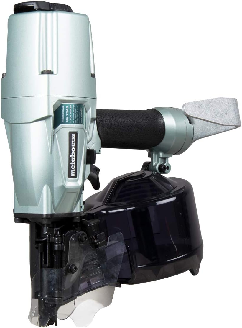 BRAND, CATEGORY, METABO HPT, SIDING NAILERS, Metabo HPT Coil Siding/Framing Nailer | Pro Preferred Brand of Pneumatic Nailers | 15 Degree Magazine | Accepts 1-3/4-Inch to 3-Inch Nails | Ideal for Light Framing, Siding & Sheathing | NV75A5