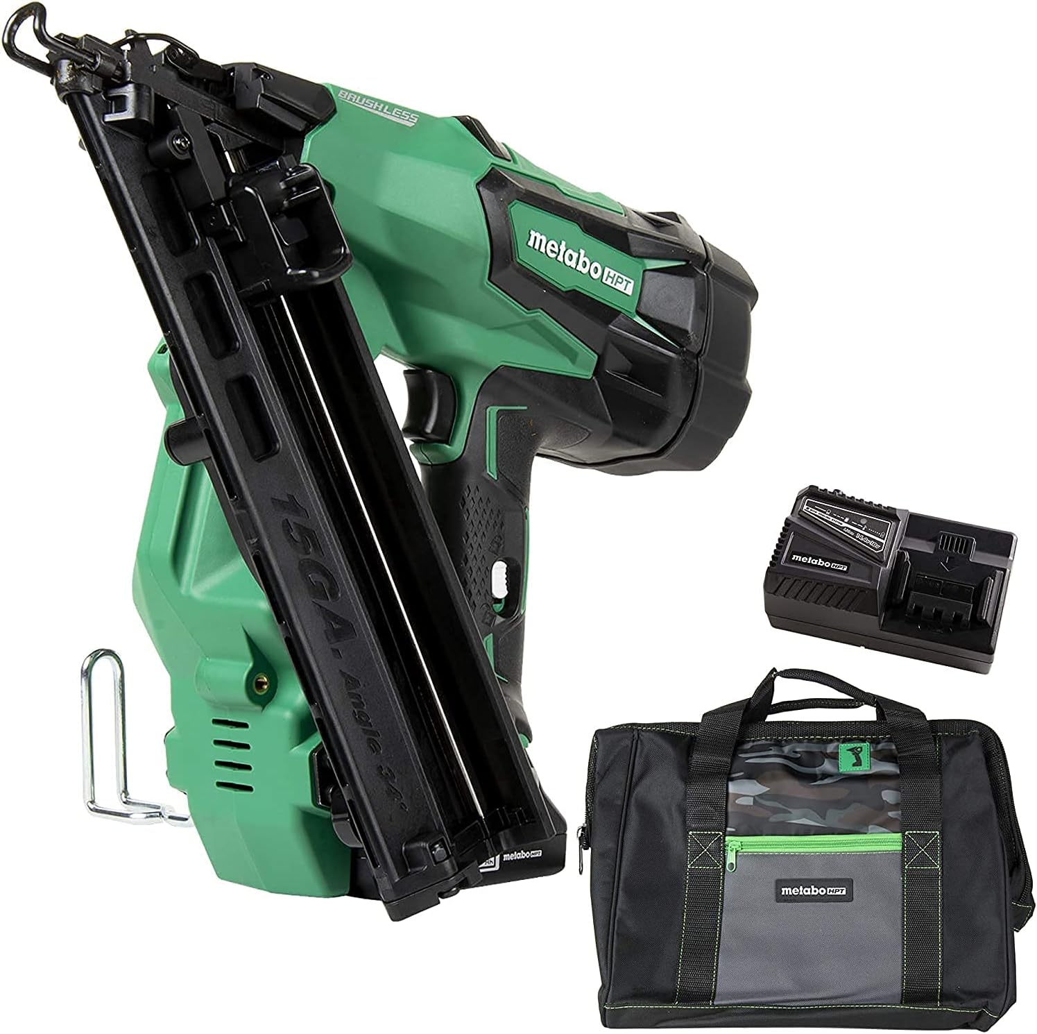 BRAND, CATEGORY, FINISH NAILERS, RENEWED, Metabo HPT NT1865DMAMR 18V 15 Gauge Cordless Brushless Lithium-Ion Brad Nailer Kit (Renewed)