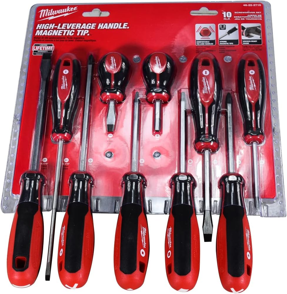 BRAND, CATEGORY, MILWAUKEE, SCREWDRIVER SETS, Milwaukee 48-22-2710 10 Piece Screwdriver Set