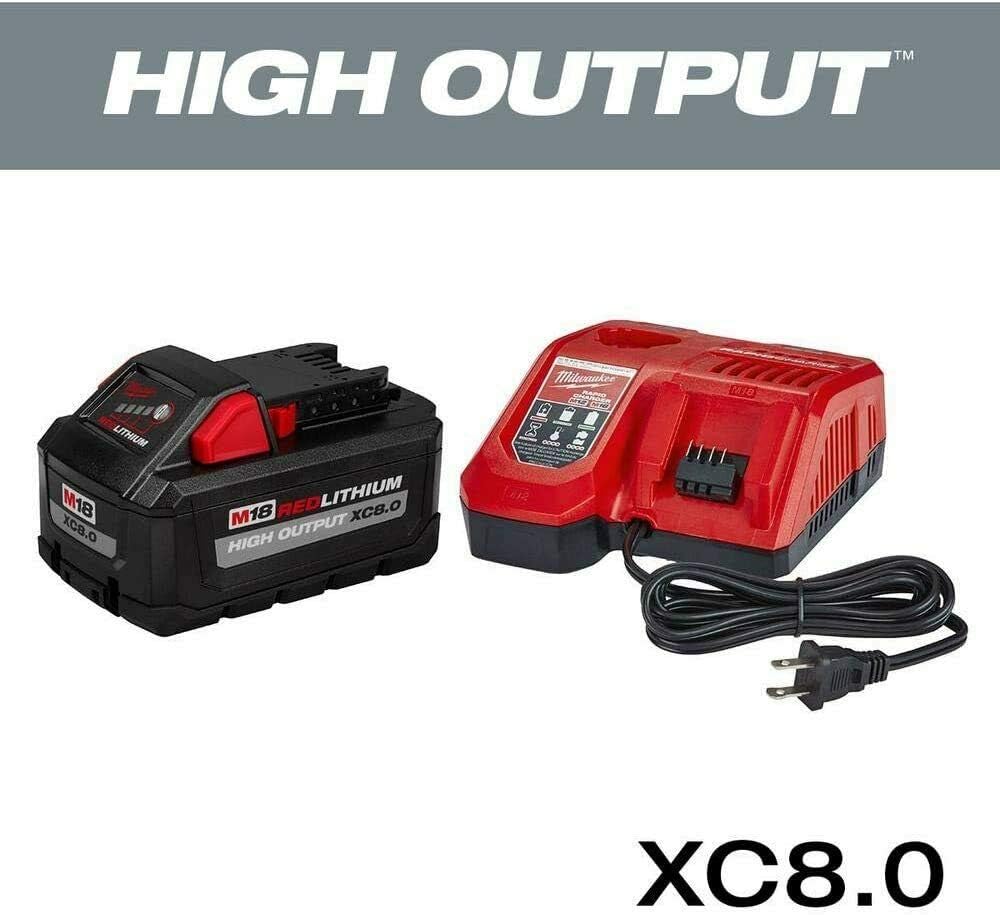 BATTERY PACKS, BRAND, CATEGORY, MILWAUKEE, Milwaukee 48-59-1880 M18 REDLITHIUM HIGH OUTPUT XC8.0 Starter Kit (8 Ah)