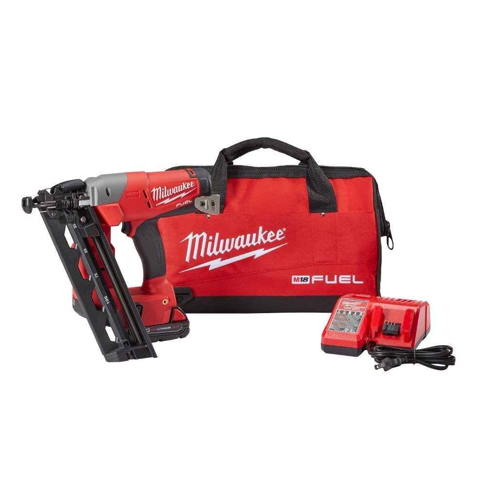 BRAND, CATEGORY, FINISH NAILERS, MILWAUKEE, Milwaukee Electric Tool 2741-21CT Milwaukee M18 Fuel 16 Gauge Straight Finish Nailer, Plastic, 1" x 11.9" x 3.2"