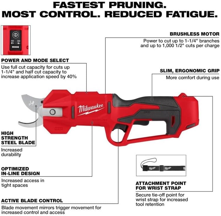 BRAND, CATEGORY, MILWAUKEE, MILWAUKEE, SCISSORS, Milwaukee Shears Pruning BRUSHLESS M12 2534-20