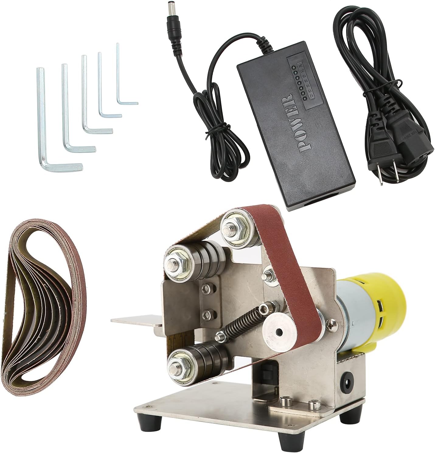 BELT SANDERS, BRAND, CATEGORY, EUJGOOV, Mini Belt Sander DIY Polishing Machine Bench Sanding Sharpener Bench Grinder Belt Linisher Electric Grinding Machine(895 (200W))