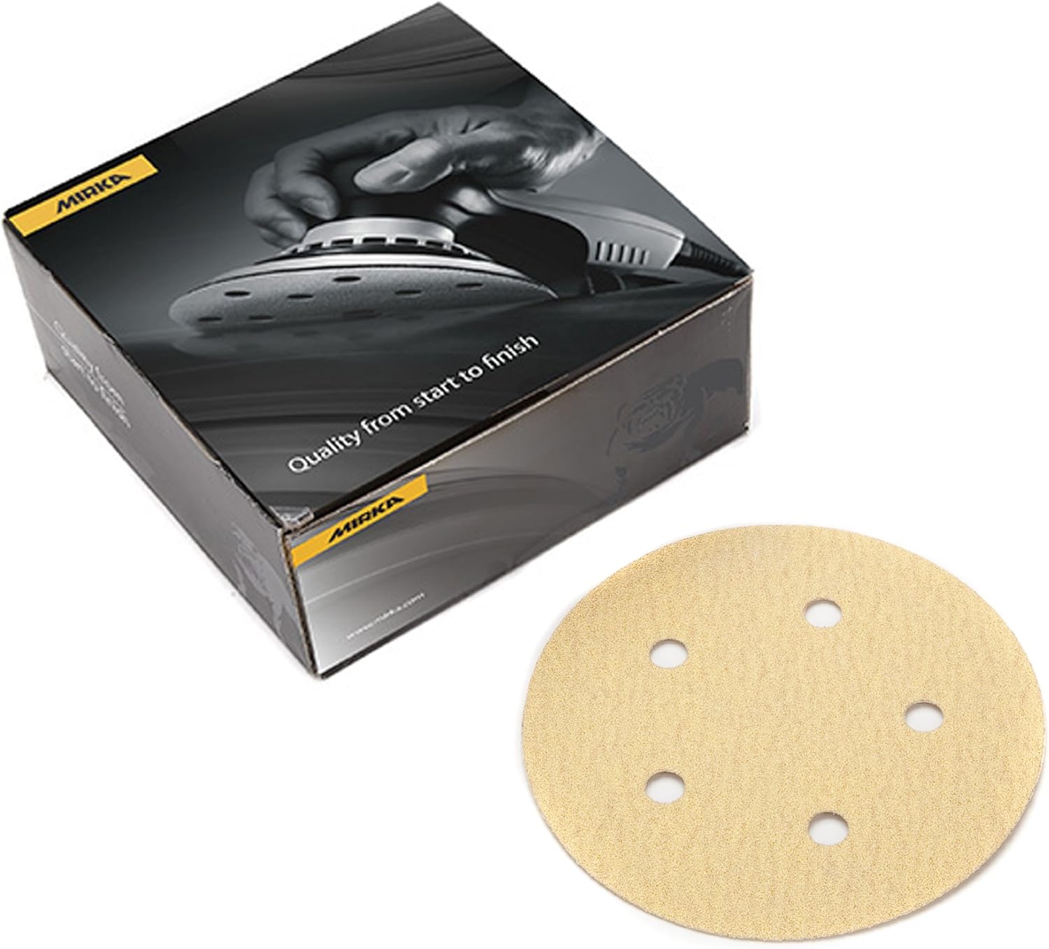 BRAND, CATEGORY, MIRKA, PSA DISCS, Mirka 23-321-120 5" 5-Hole 120 Grit Dustless Adhesive Sanding Discs - 100 Pack