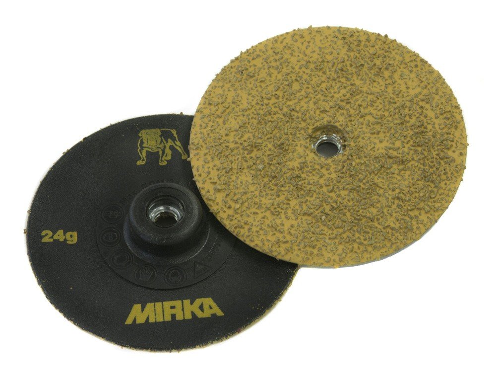 BRAND, CATEGORY, HOOK & LOOP DISCS, MIRKA, Mirka Abrasives 63-500-036 5" Gold Trim-KUT DISC P36