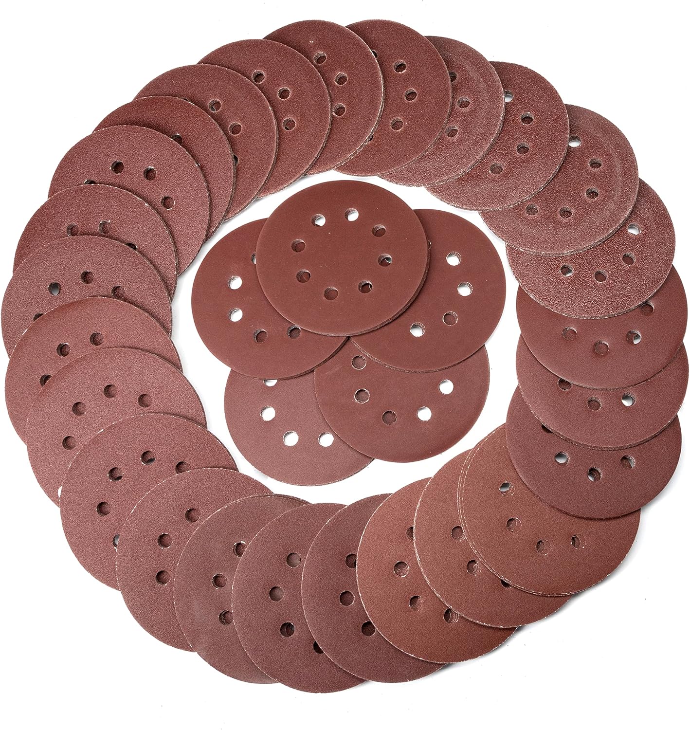 BRAND, CATEGORY, HOOK & LOOP DISCS, NEIKO, NEIKO 11271A 150 Piece Sanding Discs for 5” Orbital Sander, Hook and Loop, Sandpaper with 60, 80, 100, 120, 150, 180, 240, 320, 400, 600 Grit, Premium Aluminum Oxide, Solid Surface Sanding Pads