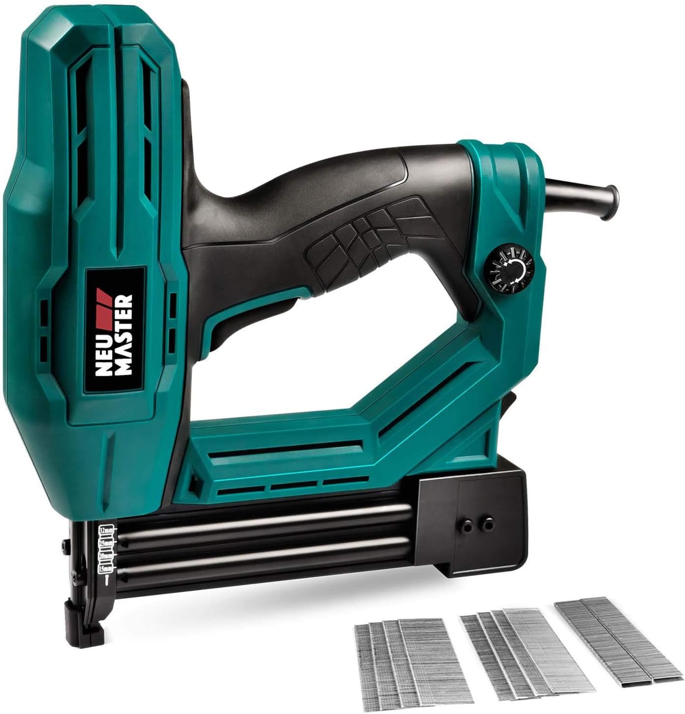 BRAD NAILERS, BRAND, CATEGORY, NEU MASTER, NEU MASTER Electric Brad Nailer, NTC0040 Electric Nail Gun/Staple Gun for Upholstery, Carpentry and Woodworking Projects, 1/4'' Narrow Crown Staples 200pcs and Nails 800pcs Included