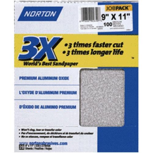 BRAND, CATEGORY, NORTON, SANDING SHEETS, Norton 11 in. L x 9 in. W 60 Grit Aluminum Oxide Sandpaper 1 pk