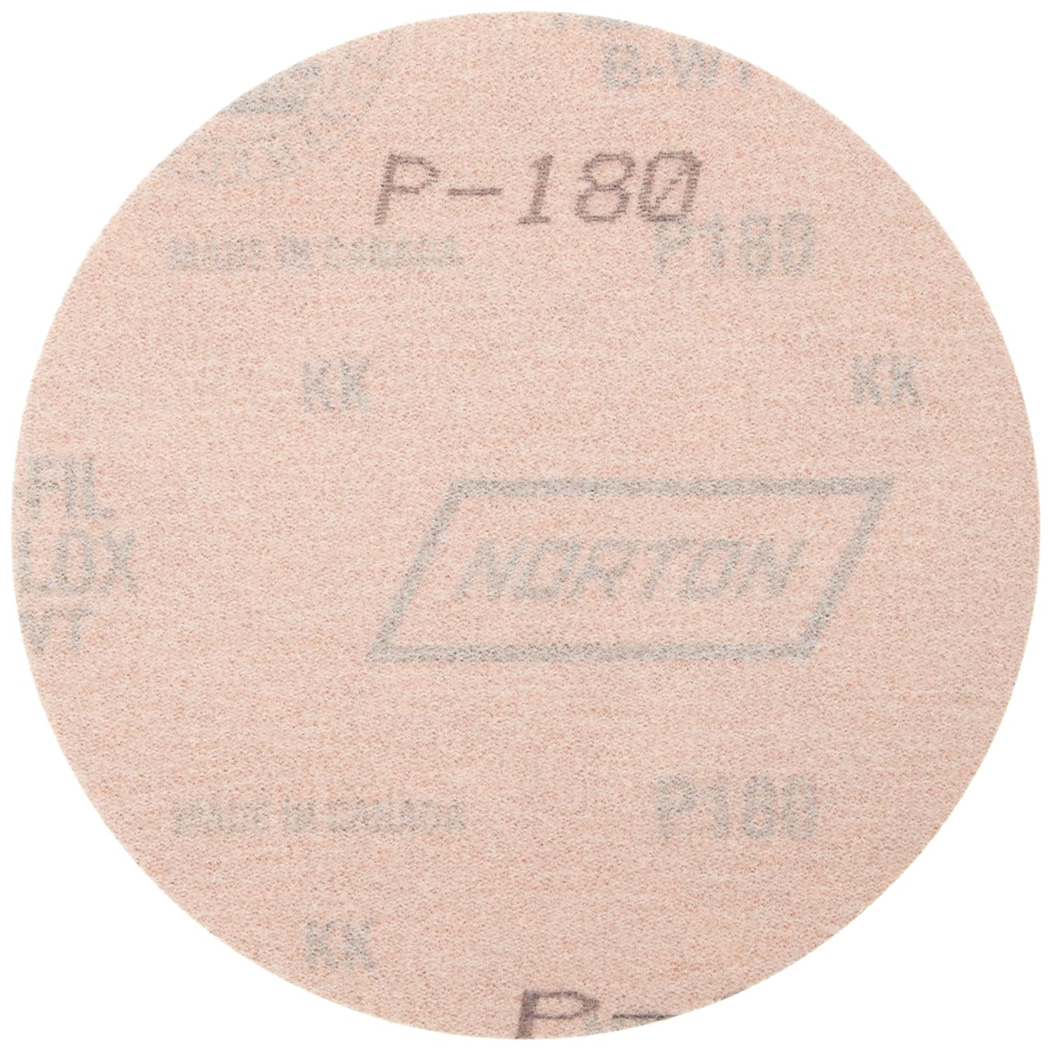 BRAND, CATEGORY, FIBER BACKED ABRASIVE DISCS, NORTON, Norton A275OP Hook and Loop Sanding Discs, Orbital Sander Sandpaper for Wood, Aluminum and Fiberglass, 180 Grit Sand Paper, 5 Inch Sanding Discs Hook and Loop, Pack of 100