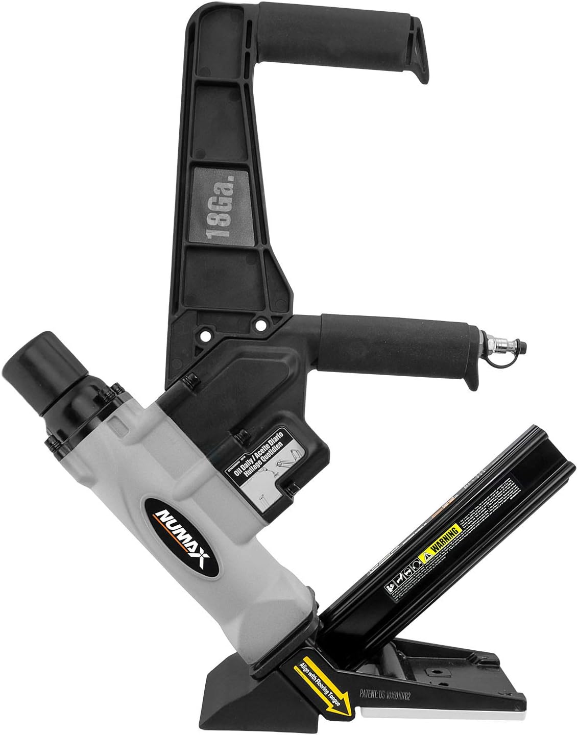 BRAND, CATEGORY, FLOORING NAILERS, NUMAX, NuMax S18GLCNDH Pneumatic 18 Gauge 1-3/4" L-Cleat Dual Handle Flooring Nailer